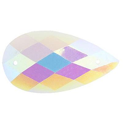 16x30mm White AB Opal Bright Sew-on Stone TearDrop, Resin