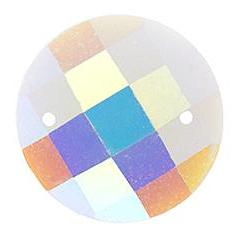 16mm White AB Opal Bright Sew-on Stone, Resin Gem