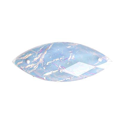 12x30mm Navette Opal White Resin Sew-On Dichroic Style