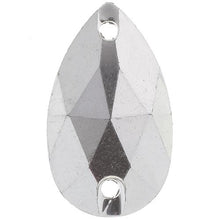 Metallic Silver Teardrop Sew on Gem