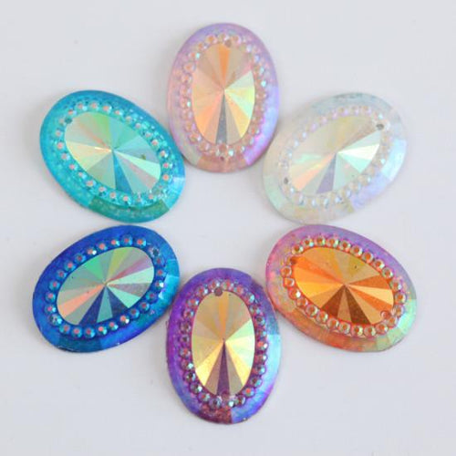 13*18mm Oval Resin Sew on Gem