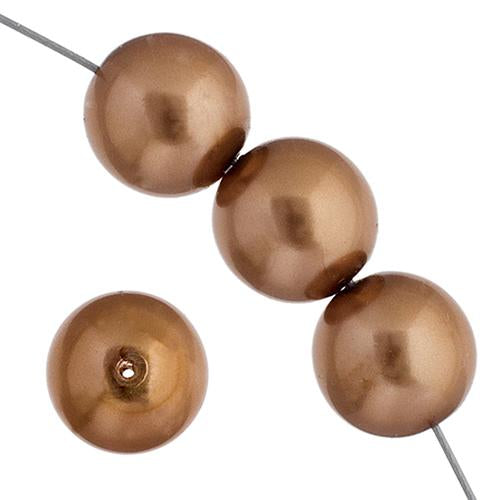 4mm GLASS PEARL Round - Bronze