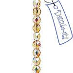 4mm Topaz AB Transparent, Czech Fire Polished Beads