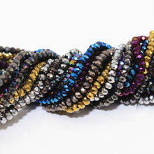 2*3mm Metallic Finish Glass Crystal Faceted Rondelle Beads