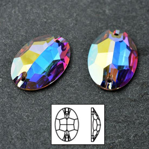 11*16mm AB Crystal Oval Sew on Glass Gem