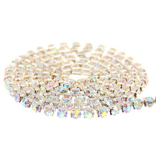 Ss6- Ss8-Ss10 AB Crystal Metal Rhinestone Chain Gold/Silver