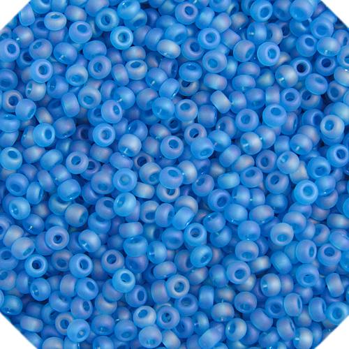 10/0 TURQUOISE MATTE AB Transparent Czech Seed Bead