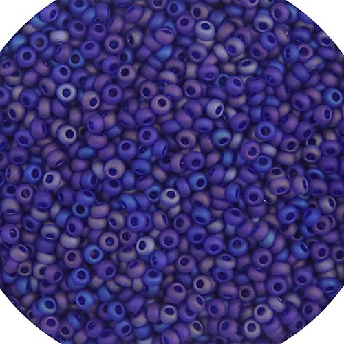 10/0 Dark Blue AB Matte Transparent Czech Seed Beads