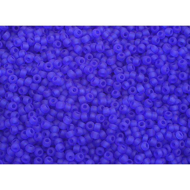 10/0 Transparent Dark Blue Matte Czech Seedbeads