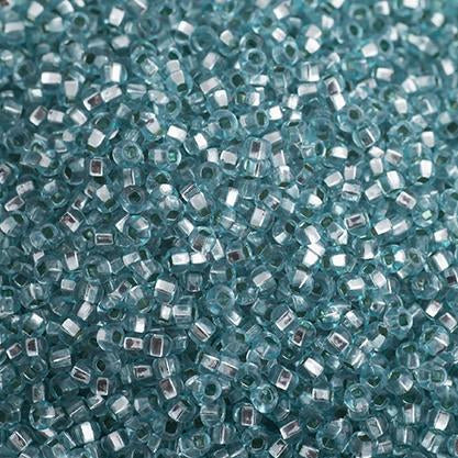 10/0 Transparent Turquoise Green Silver Lined Solgel Dyed Seed Bead