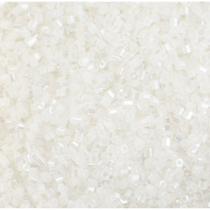 10/0 CZECH 2 CUT BEADS Opaque Pearl White