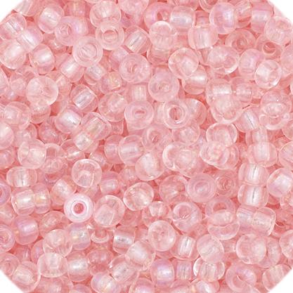 11/0 Light Pink  Rainbow Transparent Czech Seed Beads