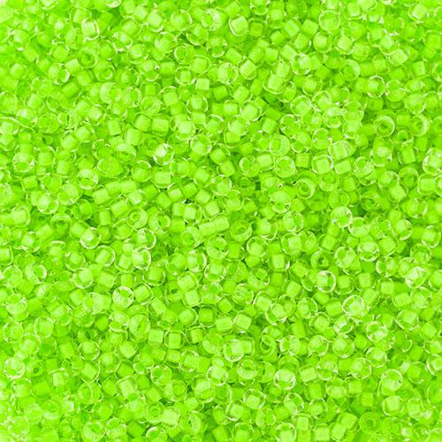 11/0 Crystal Colour Lined Neon Green, NEW PRODUCT 2018, Precoisa Seed Beads