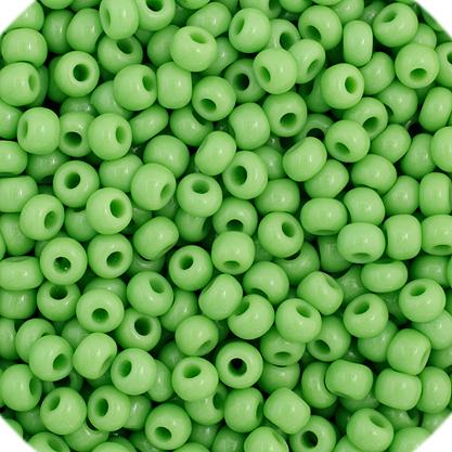 11/0 Light Green Opaque Czech Seed Beads