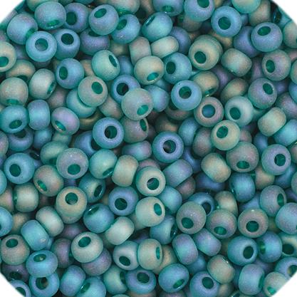 11/0 Teal AB Matte Transparent Czech Seed Beads