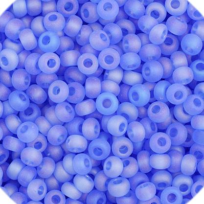 11/0 Light Blue AB Matte Transparent Czech Seed Beads