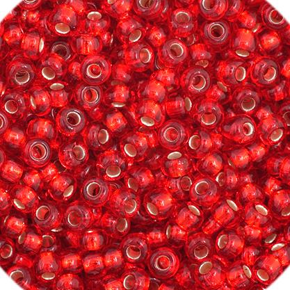 11/0 Light Red Silver lined Czech Seedbeads