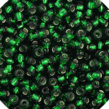 11/0 Medium Green Silverlined Seed Beads
