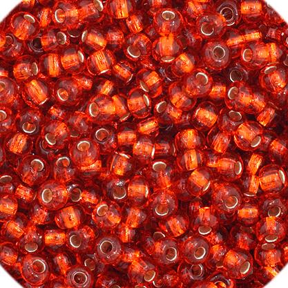 11/0 Orange  Silver lined Czech Seed Beads