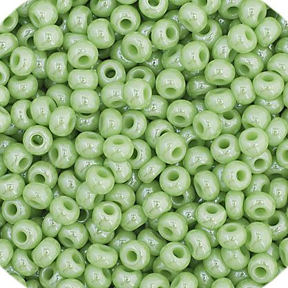 11/0 Green Luster Opaque Czech Seed Beads