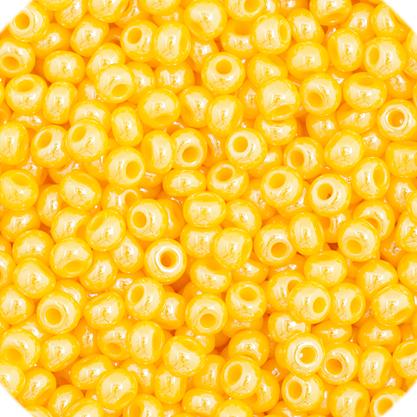 11/0 Golden Yellow Luster Opaque Czech Seed Beads