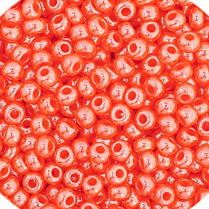 11/0 Dark Orange Luster Opaque Czech Seed Beads