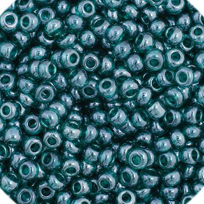 11/0 Teal Luster Transparent Czech Seed Beads