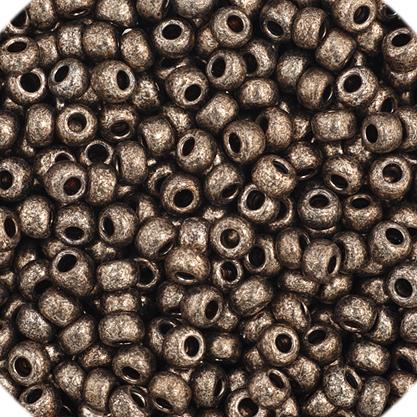 11/0 Steel Metallic Terra Czech Seed Beads