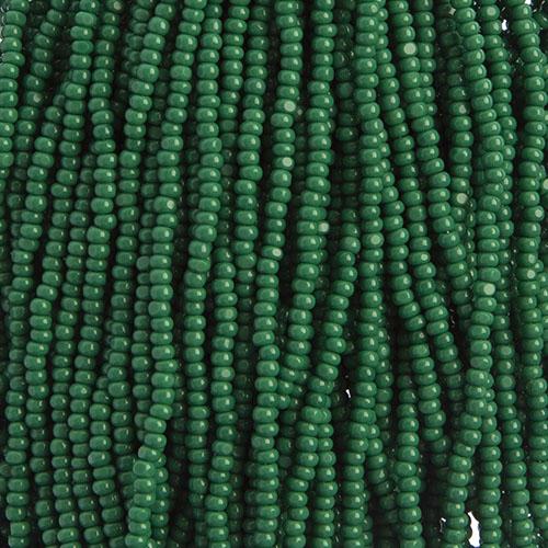 11/0 Charlotte Cut Czech Seed Bead- Opaque Medium Dark Green