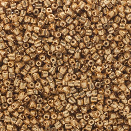 3 Cut 9/0 Seed Beads Opaque  Gold Metallic Loose