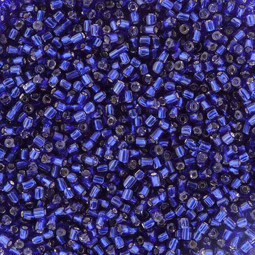 3 Cut 9/0 Seedbeads Transparent  Royal Blue Silver Lined Loose