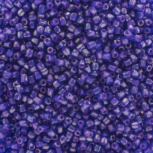 3Cut 9/0 Transparent  Sapphire Pink Lined Rainbow Loose