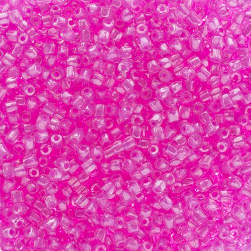 3 Cut 9/0 Transparent Rose Color Lined Loose