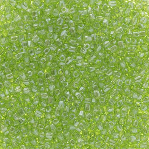 3 Cut 9/0 Beads, Transparent Light Green Luster Loose