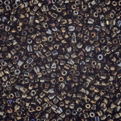 3 Cut 9/0 Beads Opaque Brown AB Loose (Metallic)
