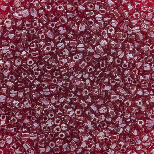 3 Cut 9/0 Beads Transparent  Red Luster Loose