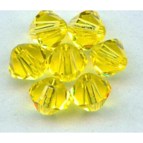 Citrine Yellow colour, Grade AAA Bicone Beads 3mm