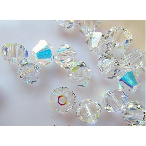 Crystal AB Transparent colour, Grade AAA Bicone Beads 3mm