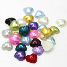 12mm Heart Pearl Glue On Resin Gem