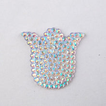 25*28mm Purple AB, Pink AB, Crystal AB, and Black Tulip Flower Shaped  Resin Gem Sew on