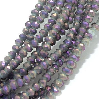 3mm Lavender & Grey Rondelle Beads
