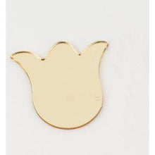 25*28mm Tulip Mirror Gem in Gold and Silver Glue on Gem