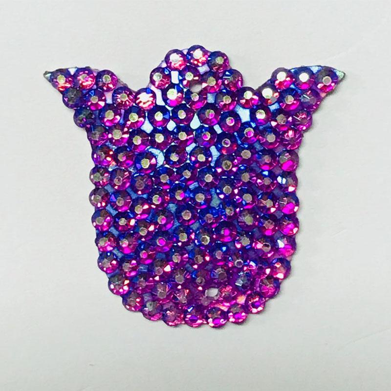 25*28mm Purple AB, Pink AB, Crystal AB, and Black Tulip Flower Shaped  Resin Gem Sew on