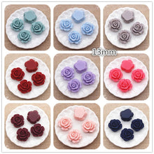 13mm Matte Finish Roses Resin Flat back Gems