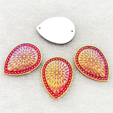 29*39 Starblanket Pattern, Large Teardrop Resin Gem, Sew On