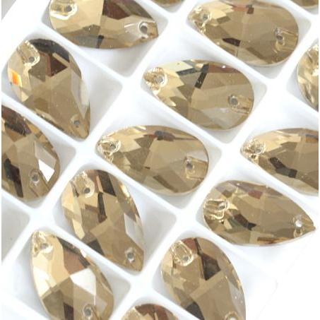 13*22mm Champagne-Light Gold Teardrop Glass Gem