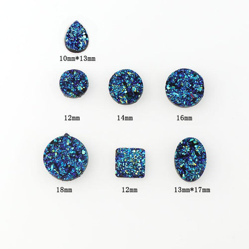 Dark Blue Druzy Gems, Resin Gem, Glue on