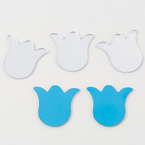 25*28mm Tulip Mirror Gem in Gold and Silver Glue on Gem