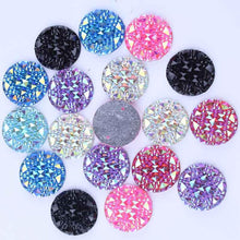 20mm Round Druzy Texture, Mixed colours, AB Resin Gem