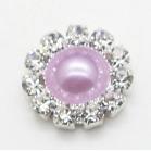 10mm Grey & Purple Pearl Rhinestone Frame Resin Gem